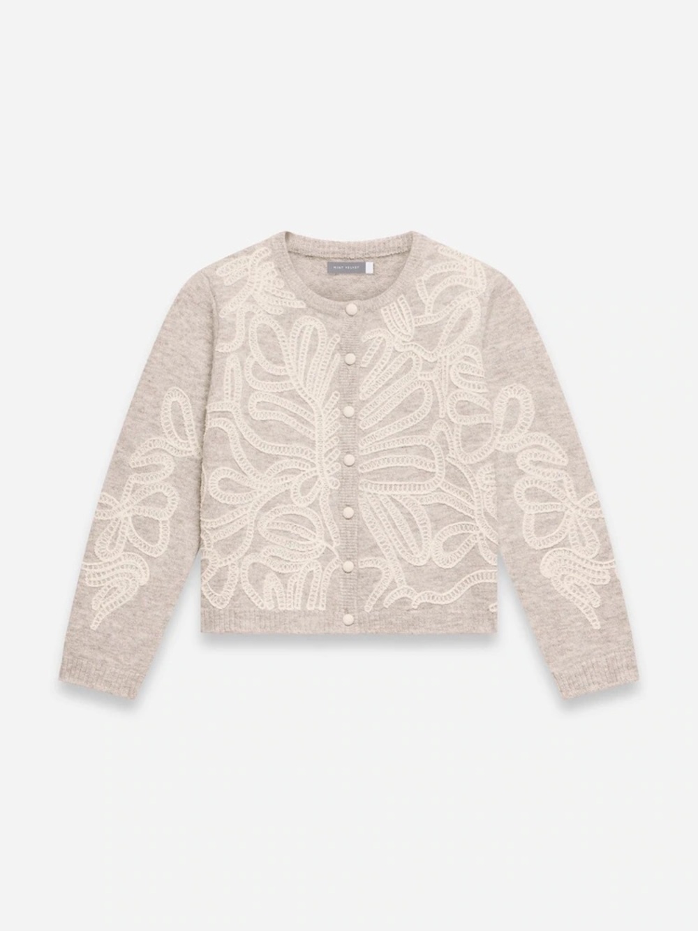 Mint Velvet Natural Embroidered Knit Cardigan
